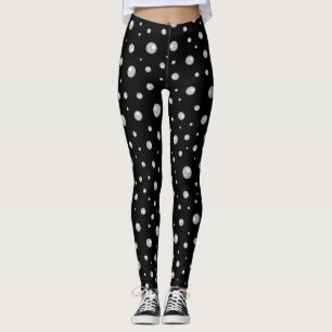 Parels op een zwarte achtergrond leggings