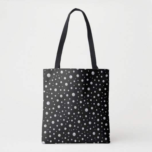 Parels op een Zwarte Achtergrond Tote Bag (Voorkant)