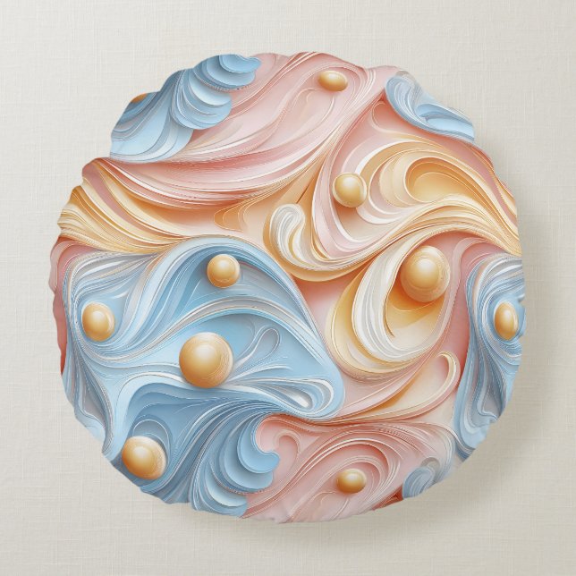 Parels op golven van sereniteit rond kussen (Voorkant)