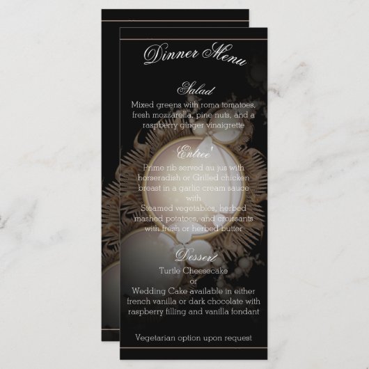 parels op zwart menu (Voorkant / Achterkant)