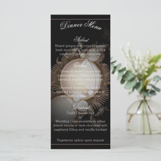 parels op zwart menu (Staand voorkant)