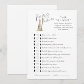 Parels Over of Onder Vrijgezellenfeest Game Kaart (Voorkant / Achterkant)