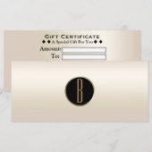 Parels Parelmoer Goud Glam Monogram Cadeaubon (Voorkant / Achterkant)