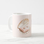 Parels Parelmoer Kussen Schelp Koffiemok (Voorkant links)