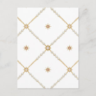 Parels Parelmoer Lattice Sieraden Patroon Briefkaart