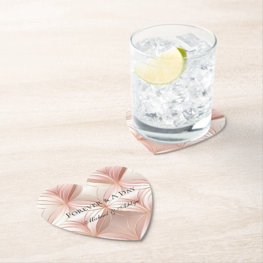 Parels Parelroze Roze Gouden Abstracte Trouw  Kartonnen Onderzetters (Insitu)