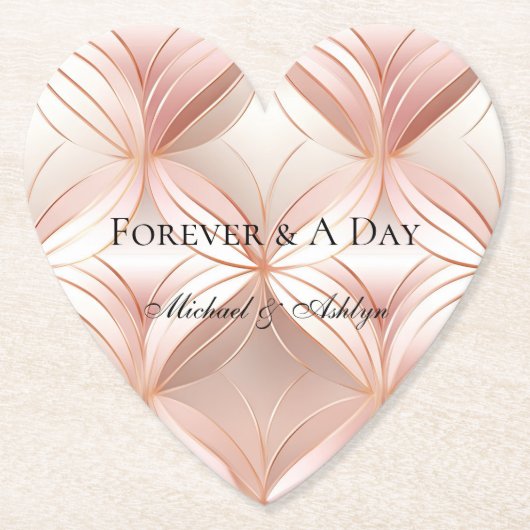 Parels Parelroze Roze Gouden Abstracte Trouw  Kartonnen Onderzetters (Voorkant)