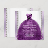 Parels Parels Plum Paarse Quinceanera Kaart (Voorkant / Achterkant)