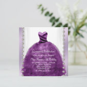 Parels Parels Plum Paarse Quinceanera Kaart (Staand voorkant)