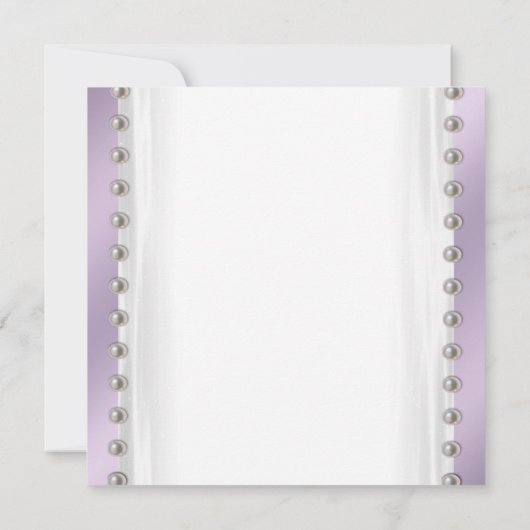 Parels Parels Plum Paarse Quinceanera Kaart (Achterkant)