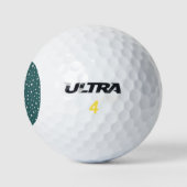 Parels Patroon op Transformatieve Teal Achtergrond Golfballen (Logo)