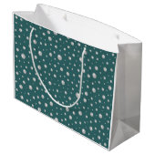 Parels Patroon op Transformatieve Teal Achtergrond Groot Cadeauzakje (Achterkant Gekanteld)