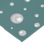 Parels Patroon op Transformatieve Teal Achtergrond Korte Tafelloper (Hoek)
