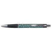 Parels Patroon op Transformatieve Teal Achtergrond Pen (Achterkant)