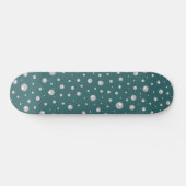 Parels Patroon op Transformatieve Teal Achtergrond Persoonlijk Skateboard (Horizontaal)