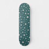 Parels Patroon op Transformatieve Teal Achtergrond Persoonlijk Skateboard (Voorkant)