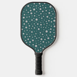 Parels Patroon op Transformatieve Teal Achtergrond Pickleball Paddle