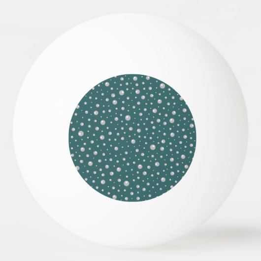 Parels Patroon op Transformatieve Teal Achtergrond Pingpongbal (Voorkant)