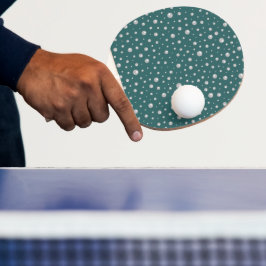 Parels Patroon op Transformatieve Teal Achtergrond Tafeltennisbatje