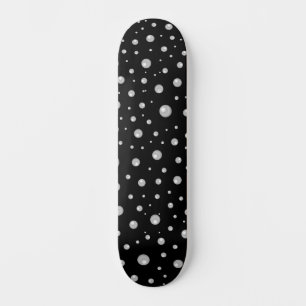 Parels Patroon op Zwarte Achtergrond Persoonlijk Skateboard