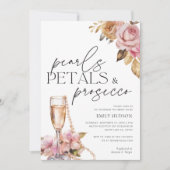 Parels Petals & Prosecco Bloemen Vrijgezellenfeest Kaart (Voorkant)