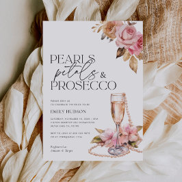 Parels Petals & Prosecco Bloemen Vrijgezellenfeest Kaart