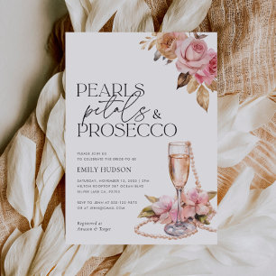 Parels Petals & Prosecco Bloemen Vrijgezellenfeest Kaart
