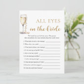 Parels & Prosecco Alle ogen op de bruid spel Kaart (Staand voorkant)