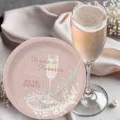 Parels & Prosecco Babys Breath Blush Vrijgezellenf Papieren Bordje