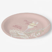 Parels & Prosecco Babys Breath Blush Vrijgezellenf Papieren Bordje (Gekanteld)