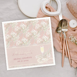 Parels & Prosecco Babys Breath Blush Vrijgezellenf Servet