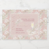 Parels & Prosecco Babys Breath Blush Vrijgezellenf Sparkling Wijnetiket (Enkel label)