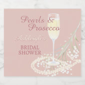 Parels & Prosecco Babys Breath Blush Vrijgezellenf Sparkling Wijnetiket (Enkel label)