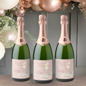 Parels & Prosecco Babys Breath Blush Vrijgezellenf Sparkling Wijnetiket