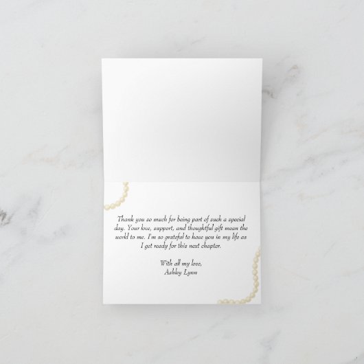 Parels & Prosecco Bedankt Card | Elegant neutraal (Binnen)