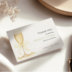 Parels & Prosecco Bedankt Card   Elegant neutraal