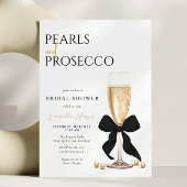 Parels & Prosecco Black Bow Vrijgezellenfeest Kaart