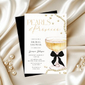 Parels & Prosecco Black Bow Vrijgezellenfeest Kaart