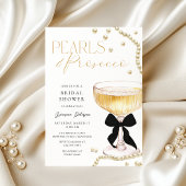 Parels & Prosecco Black Bow Vrijgezellenfeest Kaart