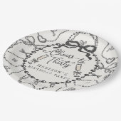 Parels & Prosecco Black Coquette Boog Verjaardag Papieren Bordje (Gekanteld)