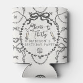 Parels Prosecco Black Coquette Bow Verjaardagsguns Blikjeskoeler (Achterkant)