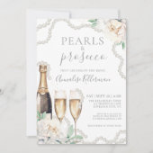 Parels & Prosecco Bloemen Vrijgezellenfeest Kaart (Voorkant)