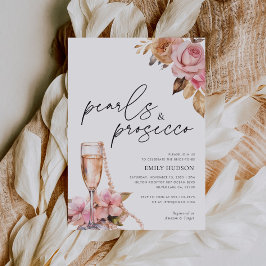 Parels & Prosecco Bloemen Vrijgezellenfeest Kaart