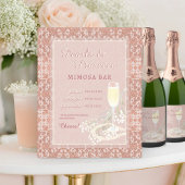 Parels & Prosecco Blush & Roos Gold Mimosa Bar Poster