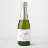 Parels & Prosecco Blush Roze Elegant Vrijgezellenf Sparkling Wijnetiket (Voorkant)