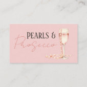 Parels & Prosecco Blush Roze Vrijgezellenfeest Rec Informatiekaartje (Achterkant)