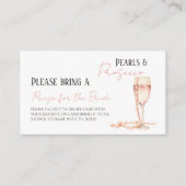 Parels & Prosecco Blush Roze Vrijgezellenfeest Rec Informatiekaartje (Voorkant)