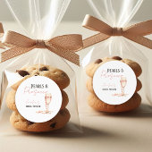 Parels & Prosecco Blush Roze Vrijgezellenfeest Ronde Sticker