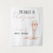 Parels & Prosecco Blush Roze Vrijgezellenfeest Wandkleed (Voorkant)