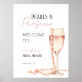 Parels & Prosecco Blush Roze Vrijgezellenfeest Wel Poster (Voorkant)